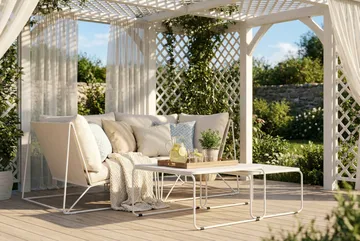 Usteryd utendørs rett 2-seters sofa - Beige/Beige - Hagemøbler - Loungemøbler - Sofagruppe utendørs
