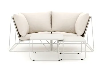 Usteryd utendørs rett 2-seters sofa - Beige/Beige - Hagemøbler - Loungemøbler - Sofagruppe utendørs