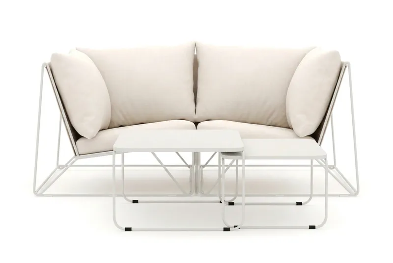 Usteryd utendørs rett 2-seters sofa - Beige/Beige - Hagemøbler - Loungemøbler - Sofagruppe utendørs