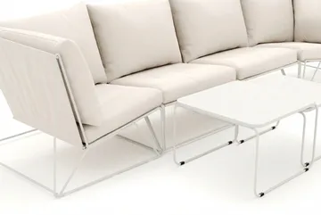 Usteryd utendørs rett 4-seters sofa - Beige/Beige - Hagemøbler - Loungemøbler - Sofagruppe utendørs