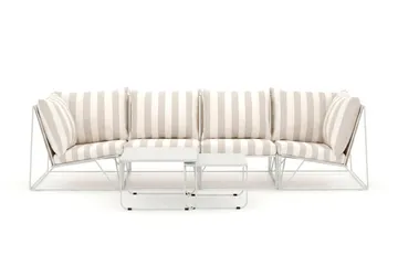 Usteryd utendørs rett 4-seters sofa - Beige/Stripet - Hagemøbler - Loungemøbler - Sofagruppe utendørs