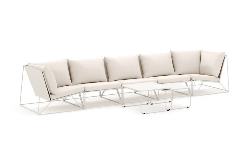 Usteryd utendørs rett 5-seters sofa, Beige/Beige