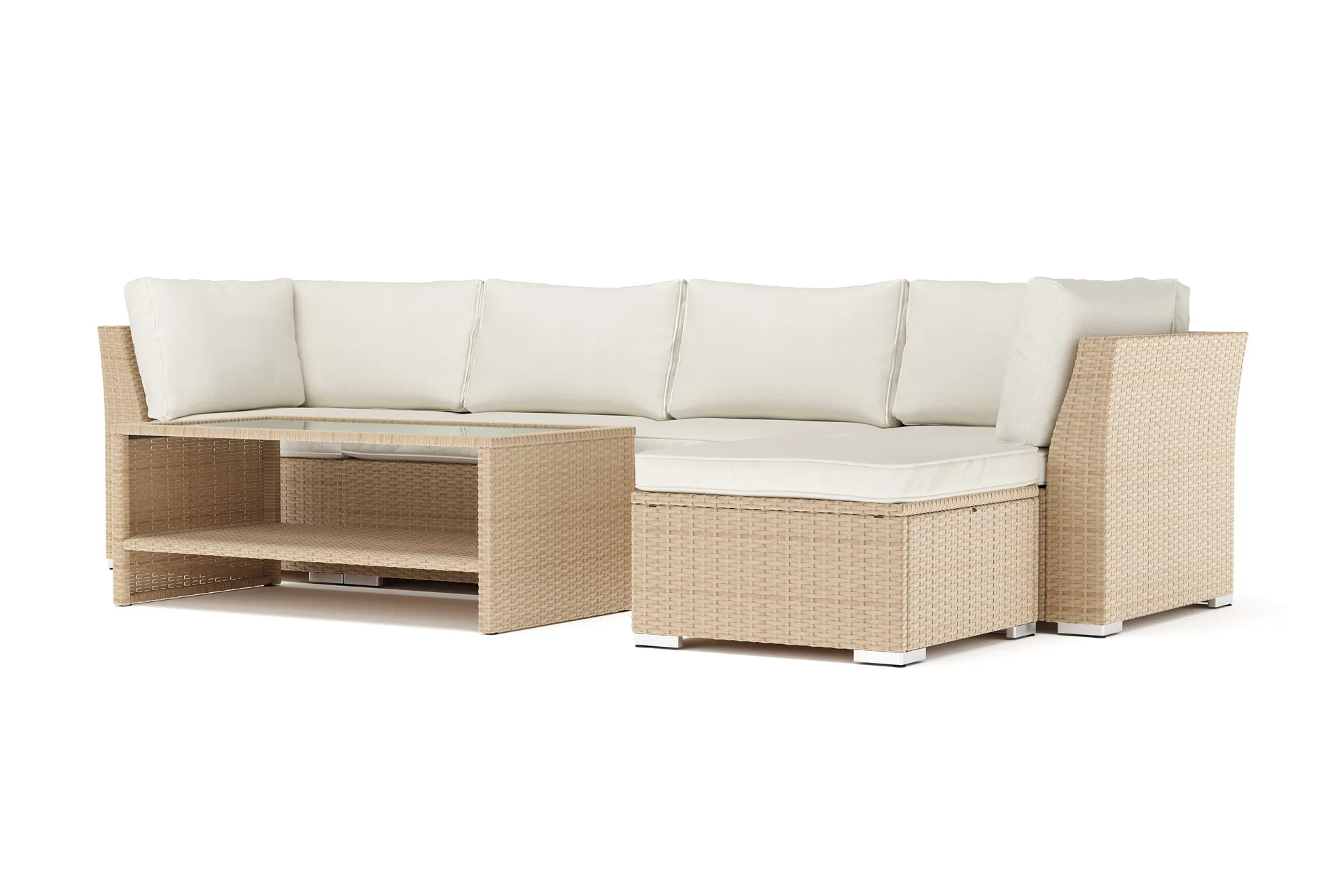 Wisconsin utendørs divansofa 5-seters vendbar - Beige