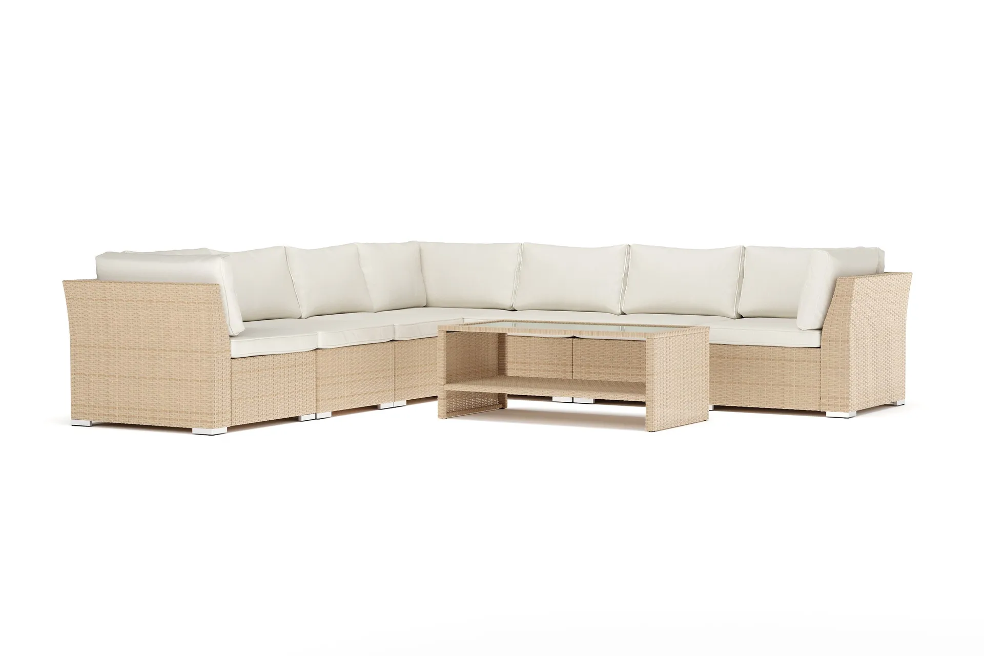 Wisconsin utendørs hjørnesofa 7-seter vendbar - Beige