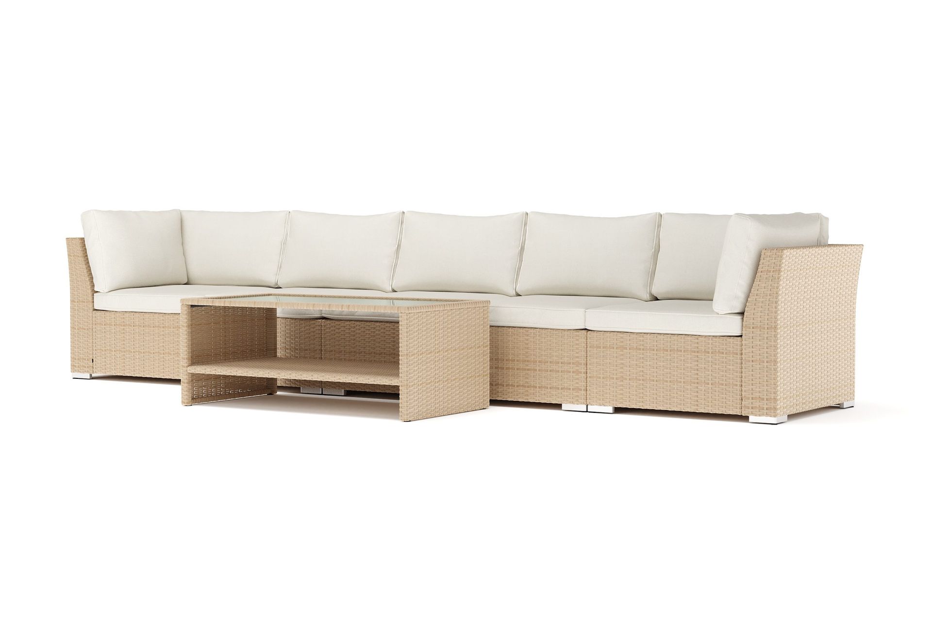 Wisconsin utendørs rett 5-seters sofa - Beige
