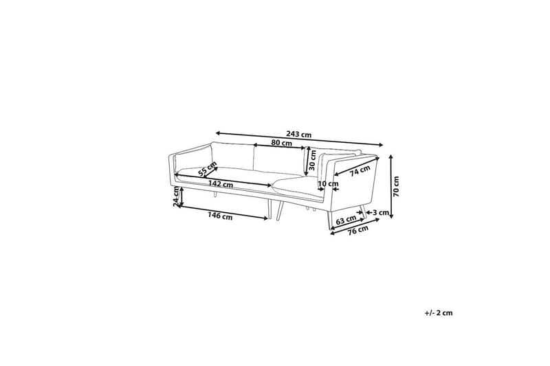 Soffa Beliani Loretello Beige/grå, Högervänd Beige||Grey Left-faced - Hagemøbler - Loungemøbler - Lounge sofa