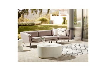 Soffa Beliani Loretello Beige/grå, Högervänd Beige||Grey Right-faced - Hagemøbler - Loungemøbler - Lounge sofa
