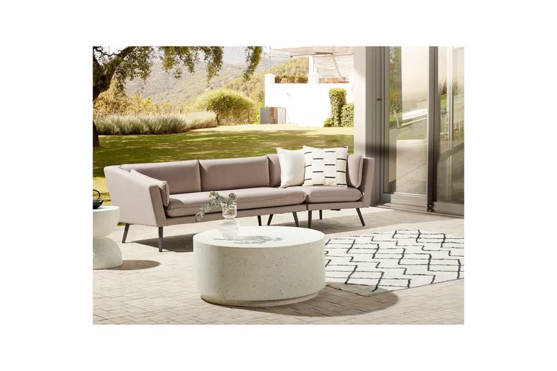 Soffa Beliani Loretello Beige/grå, Högervänd Beige||Grey Right-faced - Hagemøbler - Loungemøbler - Lounge sofa