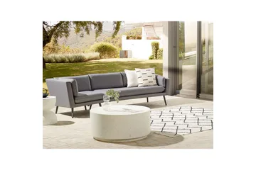 Soffa Beliani Loretello Beige/grå, Högervänd Grey Left-faced - Hagemøbler - Loungemøbler - Lounge sofa