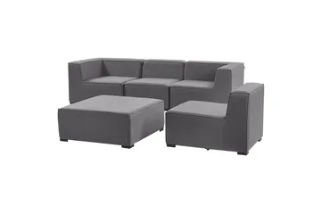 Soffa med fotpall Beliani Arezzo Beige/svart Grey, Black - Hagemøbler - Loungemøbler - Sofagruppe utendørs