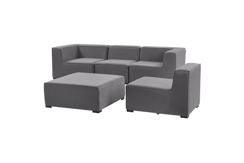 Soffa med fotpall Beliani Arezzo Beige/svart Grey, Black - Hagemøbler - Loungemøbler - Lounge sofa