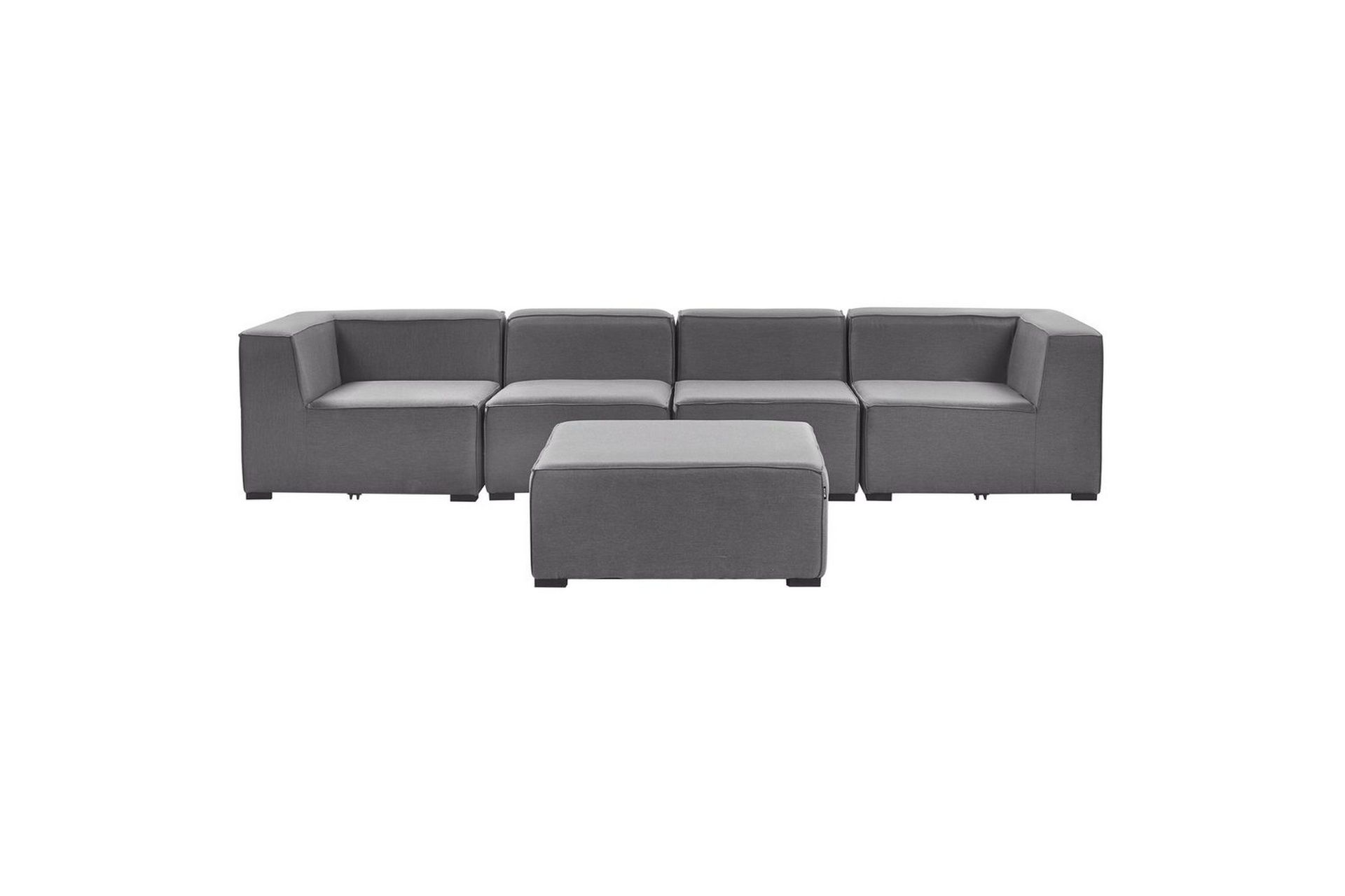 Soffa med fotpall Beliani Arezzo Beige/svart Grey, Black -