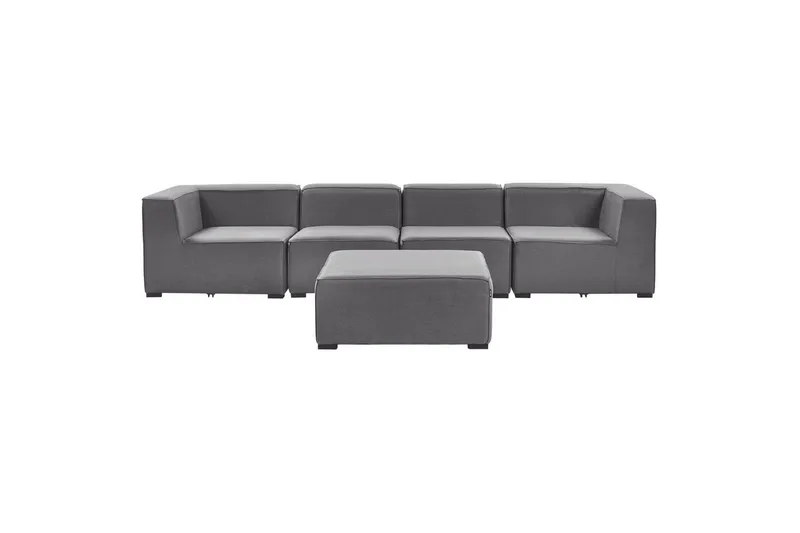Soffa med fotpall Beliani Arezzo Beige/svart Grey, Black - Hagemøbler - Loungemøbler - Lounge sofa