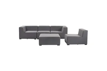 Soffa med fotpall Beliani Arezzo Beige/svart Grey, Black - Hagemøbler - Loungemøbler - Sofagruppe utendørs