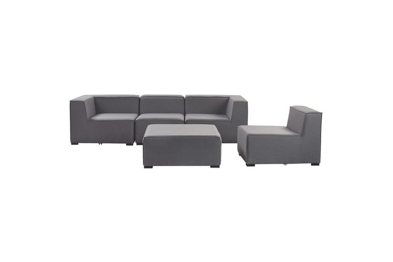 Soffa med fotpall Beliani Arezzo Beige/svart Grey, Black - Hagemøbler - Loungemøbler - Lounge sofa