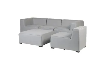 Soffa med fotpall Beliani Arezzo Beige/svart Light grey, Black - Hagemøbler - Loungemøbler - Sofagruppe utendørs