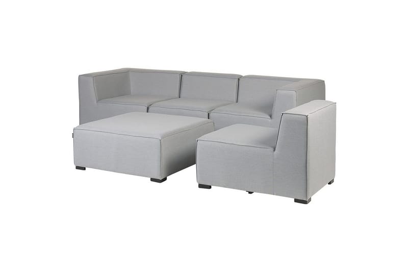 Soffa med fotpall Beliani Arezzo Beige/svart Light grey, Black - Hagemøbler - Loungemøbler - Lounge sofa
