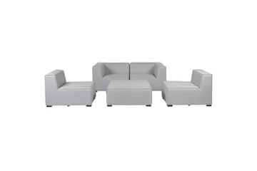 Soffa med fotpall Beliani Arezzo Beige/svart Light grey, Black - Hagemøbler - Loungemøbler - Sofagruppe utendørs