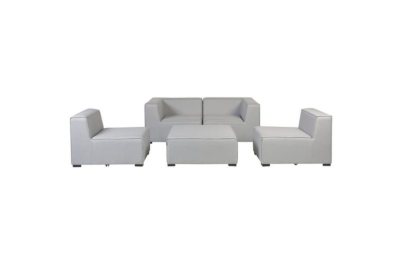 Soffa med fotpall Beliani Arezzo Beige/svart Light grey, Black - Hagemøbler - Loungemøbler - Lounge sofa