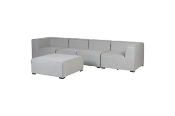 Soffa med fotpall Beliani Arezzo Beige/svart Light grey, Black - Hagemøbler - Loungemøbler - Sofagruppe utendørs