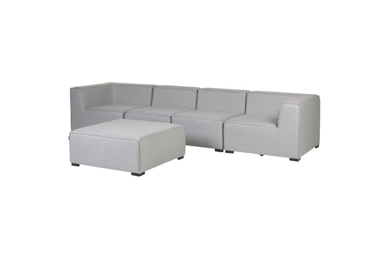 Soffa med fotpall Beliani Arezzo Beige/svart Light grey, Black - Hagemøbler - Loungemøbler - Lounge sofa