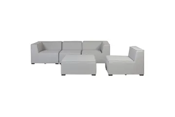 Soffa med fotpall Beliani Arezzo Beige/svart Light grey, Black - Hagemøbler - Loungemøbler - Sofagruppe utendørs
