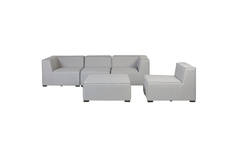 Soffa med fotpall Beliani Arezzo Beige/svart Light grey, Black - Hagemøbler - Loungemøbler - Lounge sofa