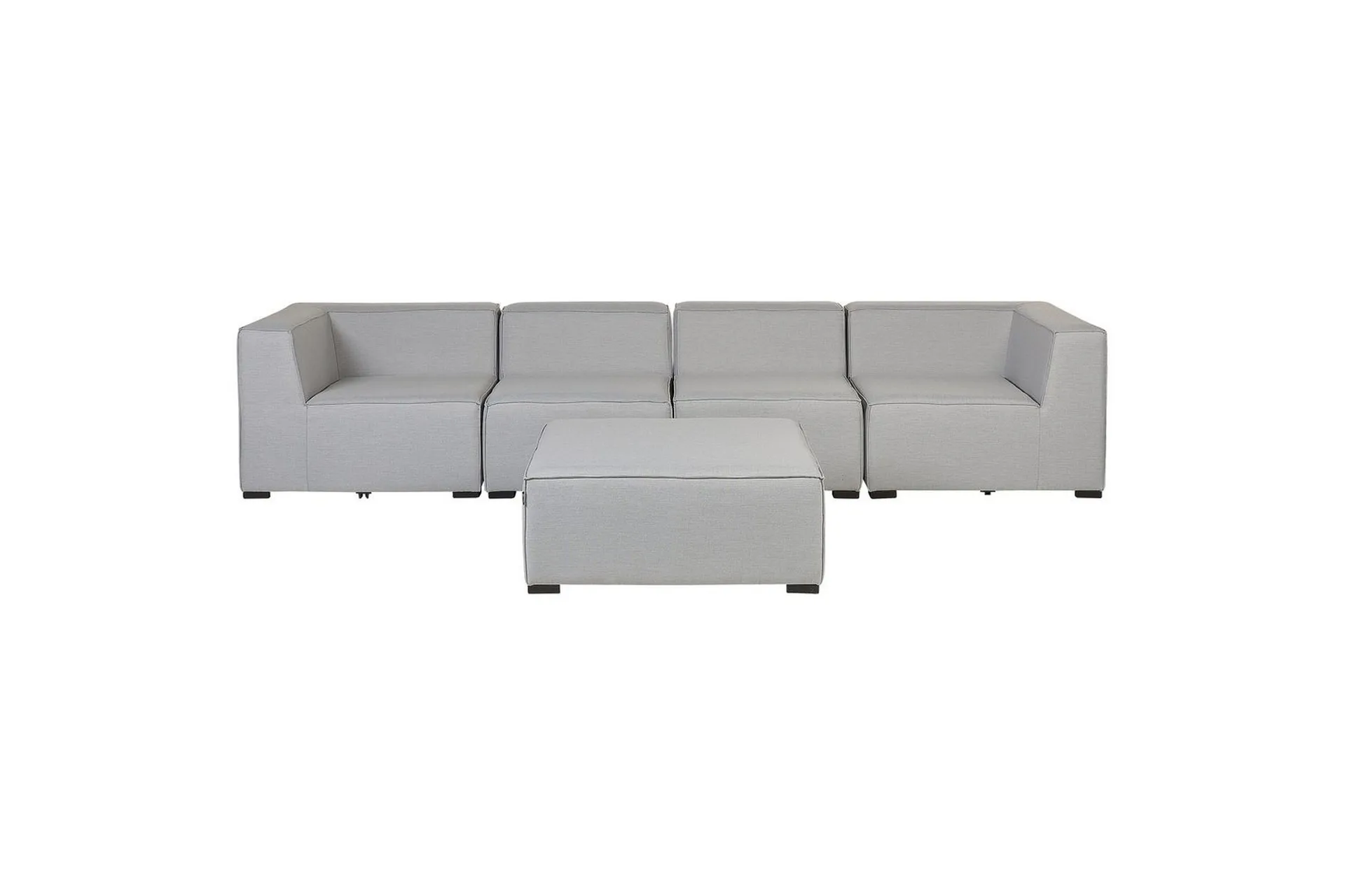 Soffa med fotpall Beliani Arezzo Beige/svart Light grey, Black -