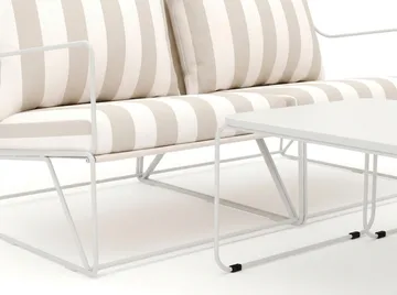 Usteryd 2-seters loungesofa med settbord - Beige/Stripet - Hagemøbler - Loungemøbler - Sofagruppe utendørs