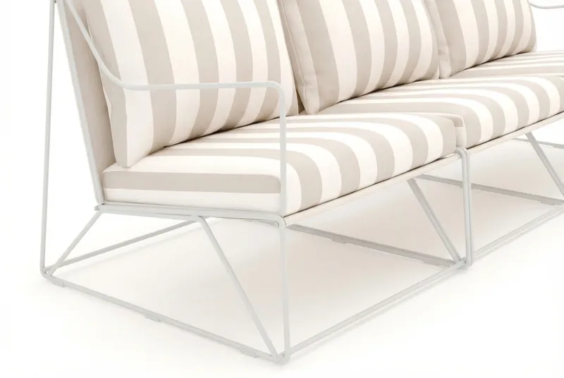 Usteryd 3-seters loungesofa - Beige/Stripet - Hagemøbler - Loungemøbler - Lounge sofa