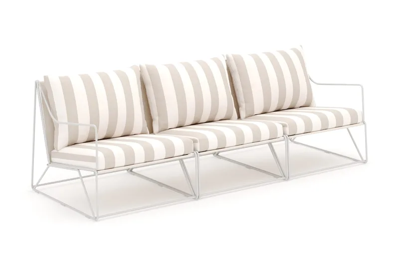 Usteryd 3-seters loungesofa - Beige/Stripet - Hagemøbler - Loungemøbler - Lounge sofa