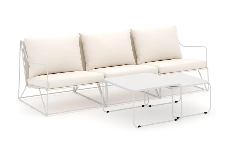 Usteryd 3-seters loungesofa med settbord, Beige