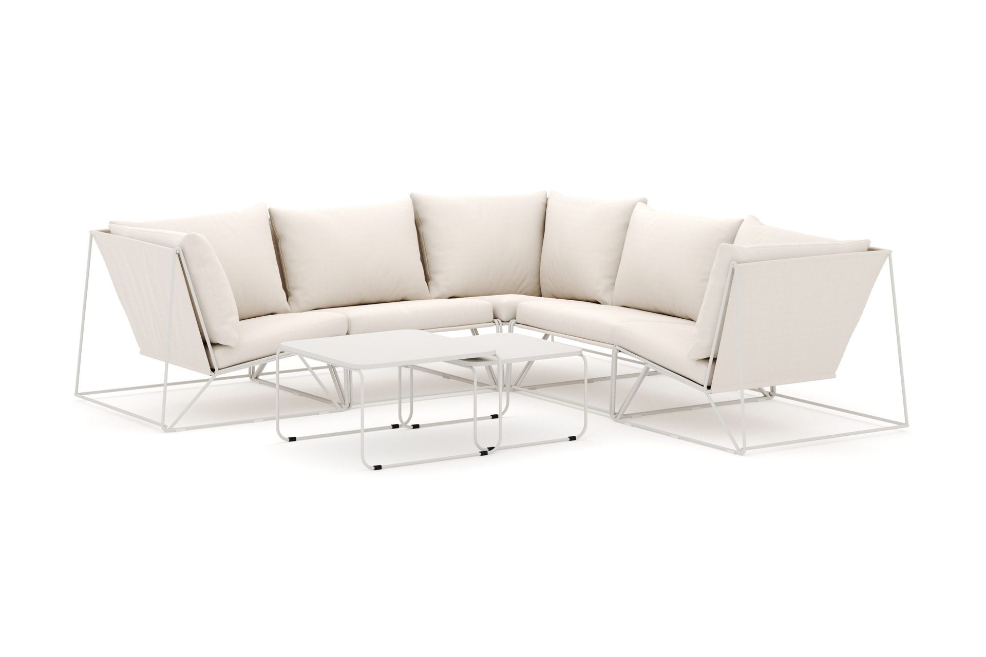 Usteryd utendørs hjørnesofa 5-seter vendbar - Beige/Beige