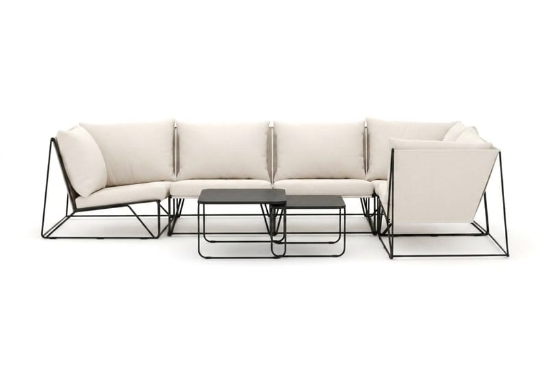 Usteryd utendørs hjørnesofa 5-seter vendbar - Svart/Beige - Hagemøbler - Loungemøbler - Sofagruppe utendørs