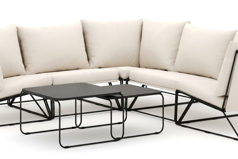 Usteryd utendørs hjørnesofa 5-seter vendbar - Svart/Beige - Hagemøbler - Loungemøbler - Sofagruppe utendørs