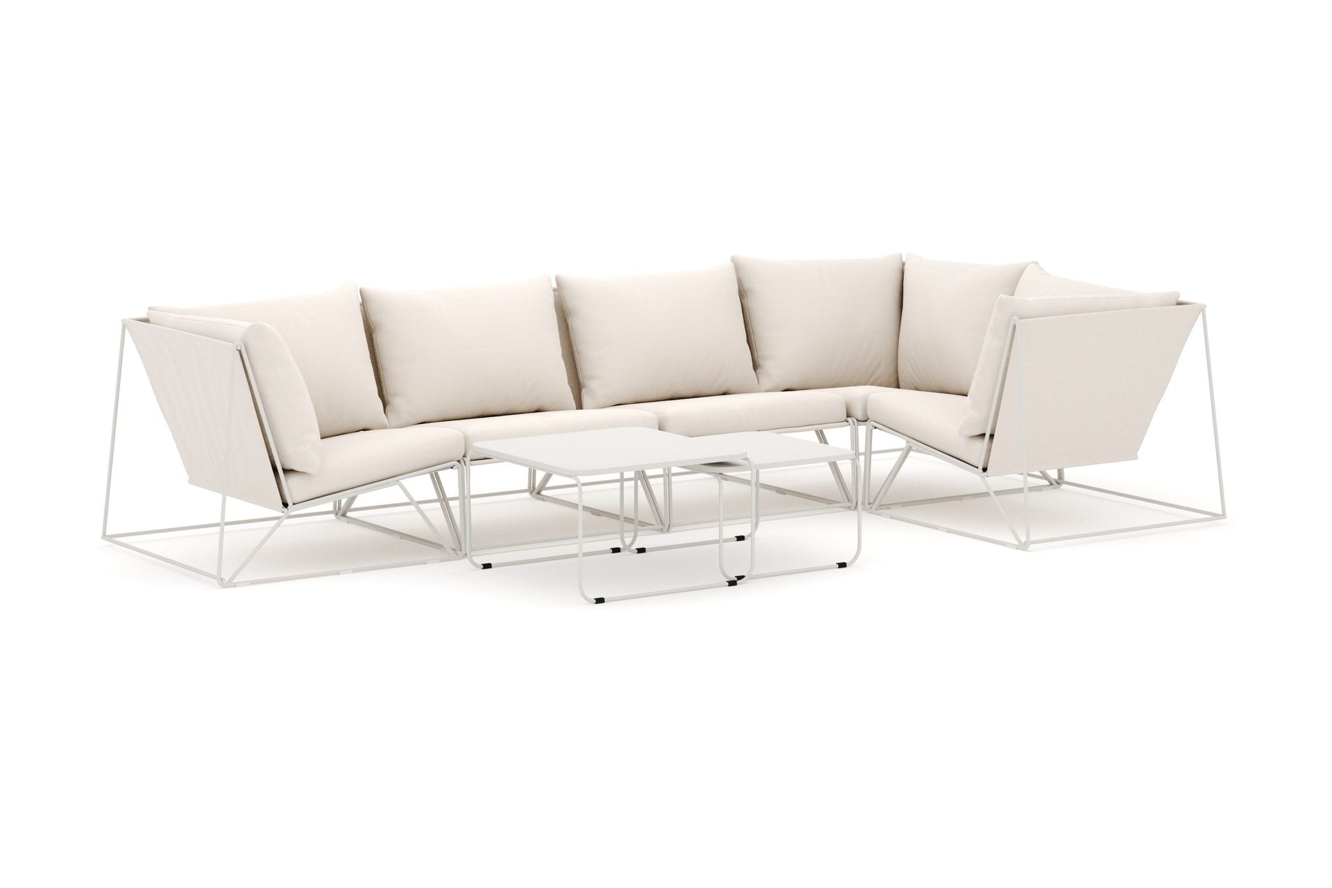 Usteryd utendørs hjørnesofa 5-seters vendbar - Beige/Beige