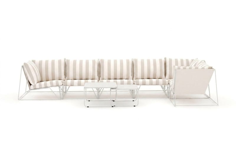 Usteryd utendørs hjørnesofa 6-seters vendbar - Beige/Stripete - Hagemøbler - Loungemøbler - Lounge sofa