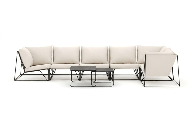 Usteryd utendørs hjørnesofa 6-seters vendbar - Svart/Beige - Hagemøbler - Loungemøbler - Sofagruppe utendørs