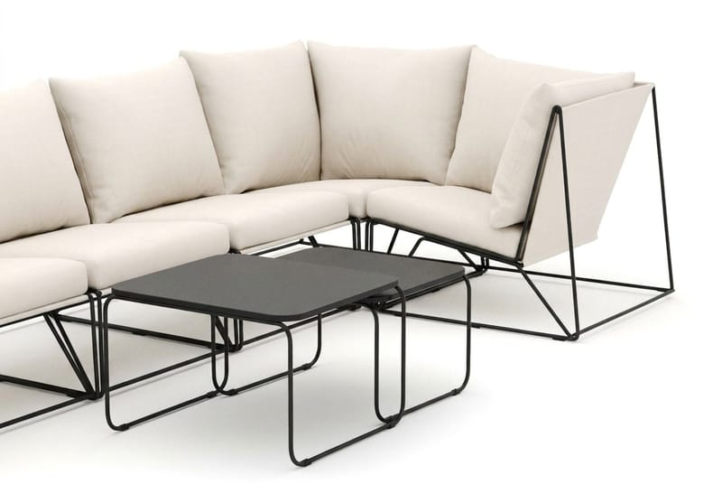 Usteryd utendørs hjørnesofa 6-seters vendbar - Svart/Beige - Hagemøbler - Loungemøbler - Sofagruppe utendørs