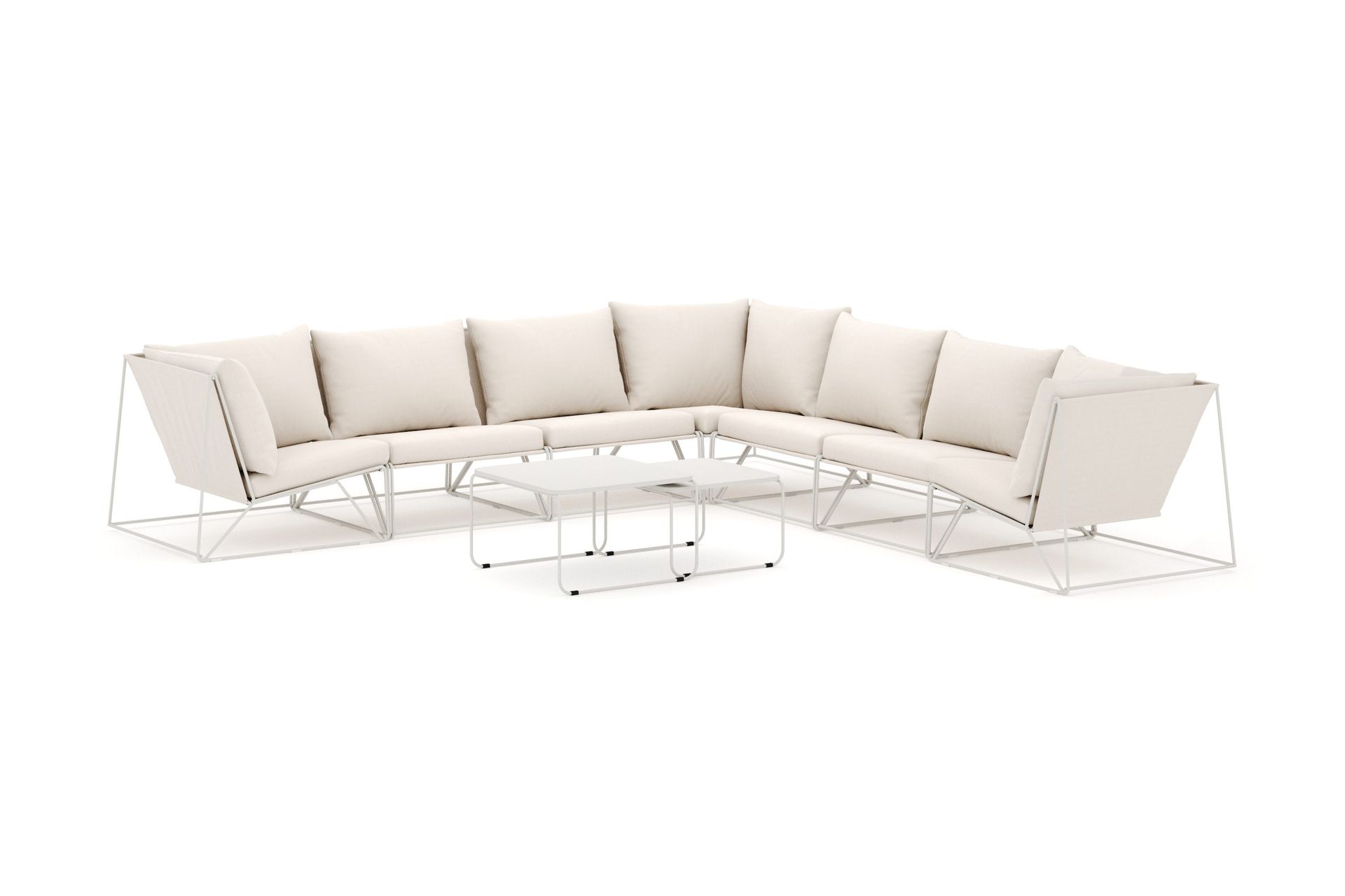 Usteryd utendørs hjørnesofa 7-seter vendbar - Beige/Beige