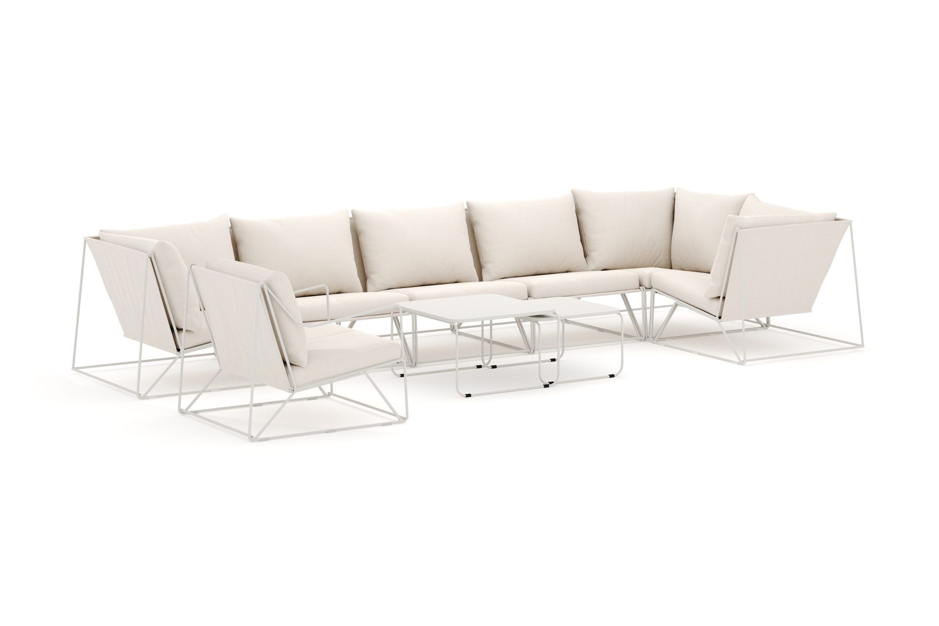 Usteryd utendørs hjørnesofa 7-seters vendbar med lenestol - Beige/Beige