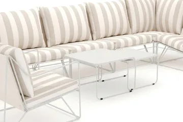 Usteryd utendørs hjørnesofa 7-seters vendbar med lenestol - Beige/Stripete - Hagemøbler - Loungemøbler - Sofagruppe utendørs