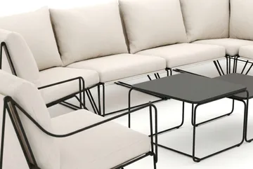 Usteryd utendørs hjørnesofa 8-seter vendbar med lenestol - Svart/Beige - Hagemøbler - Loungemøbler - Sofagruppe utendørs