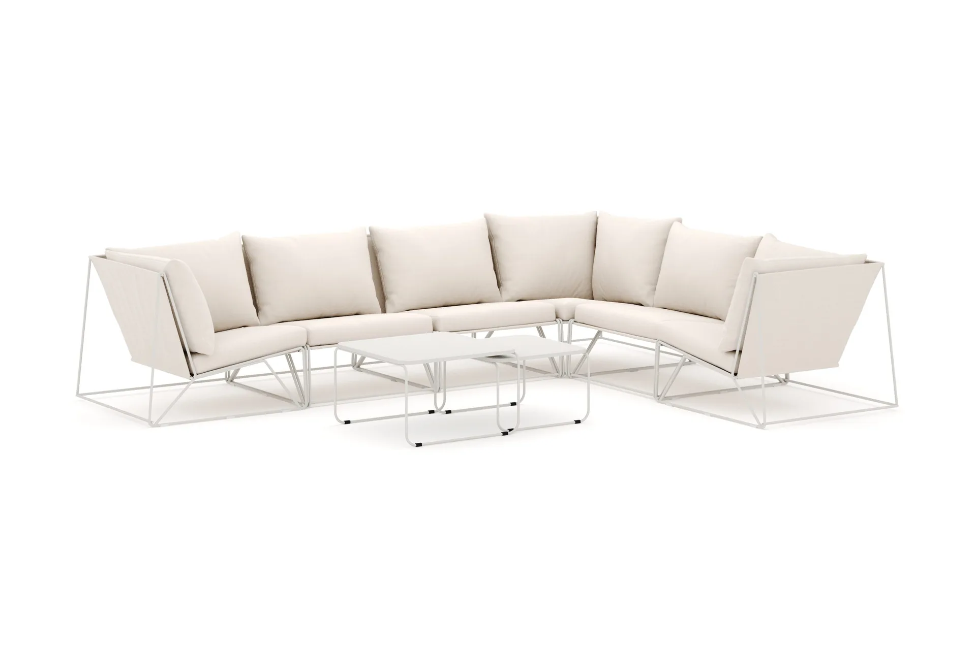 Usteryd utendørs L-sofa 6-seters vendbar - Beige/Beige