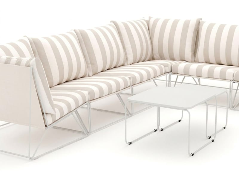 Usteryd utendørs L-sofa 6-seters vendbar - Beige/Striped - Hagemøbler - Loungemøbler - Sofagruppe utendørs