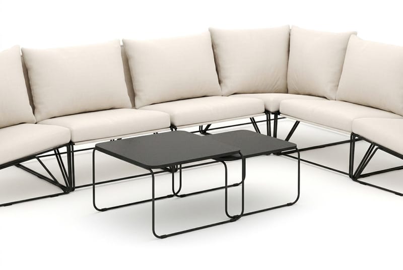 Usteryd utendørs L-sofa 6-seters vendbar - Svart/Beige - Hagemøbler - Loungemøbler - Sofagruppe utendørs