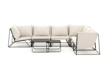 Usteryd utendørs L-sofa 6-seters vendbar - Svart/Beige - Hagemøbler - Loungemøbler - Sofagruppe utendørs