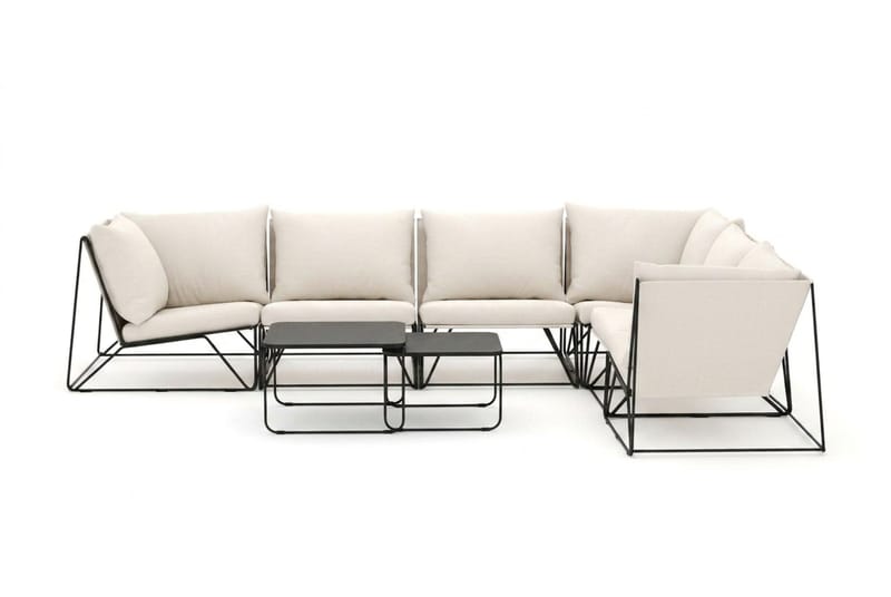 Usteryd utendørs L-sofa 6-seters vendbar - Svart/Beige - Hagemøbler - Loungemøbler - Sofagruppe utendørs