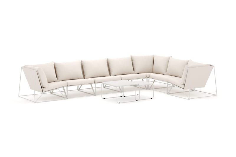 Usteryd utendørs L-sofa 7-seters vendbar, Beige/Beige