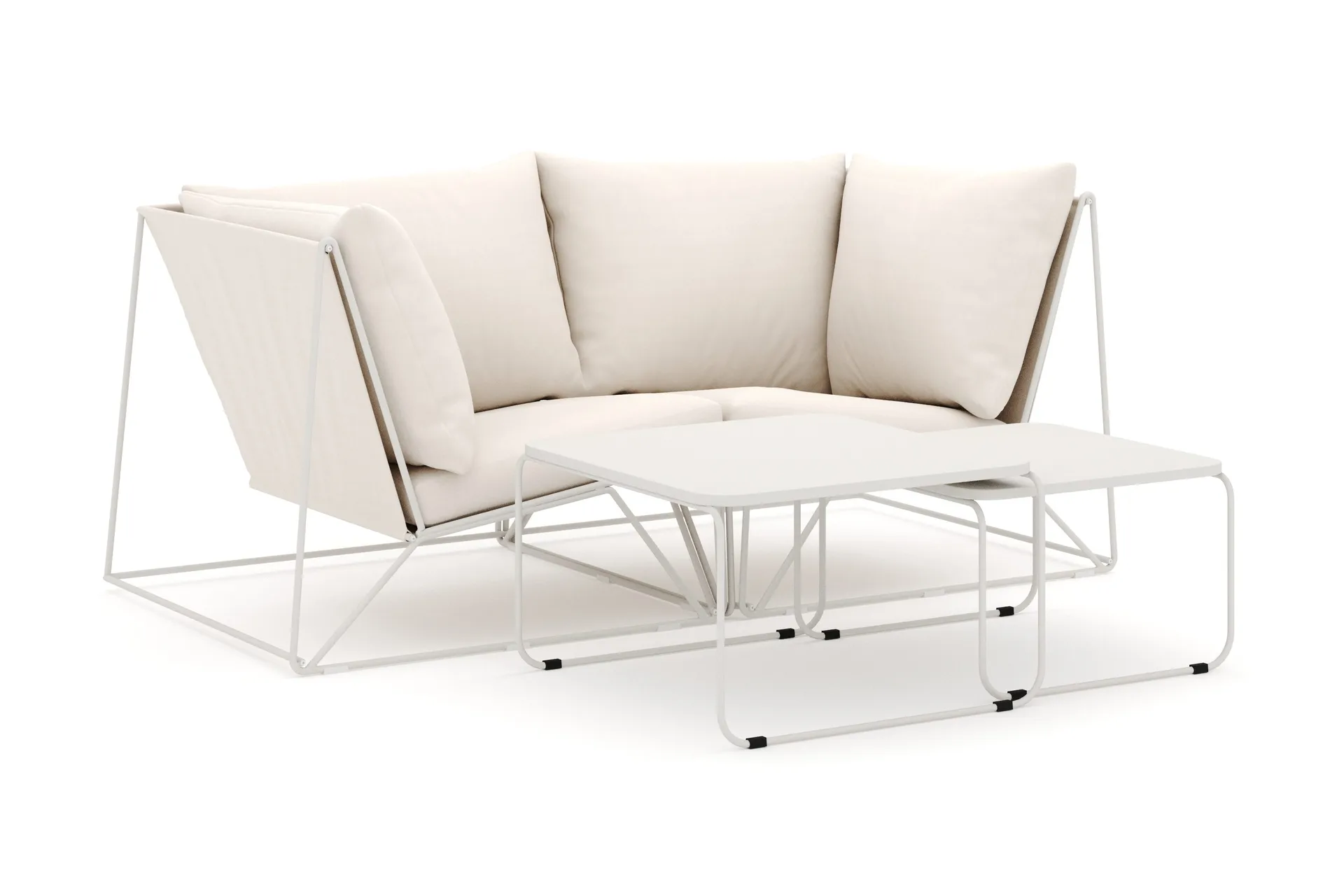 Usteryd utendørs rett 2-seters sofa - Beige/Beige